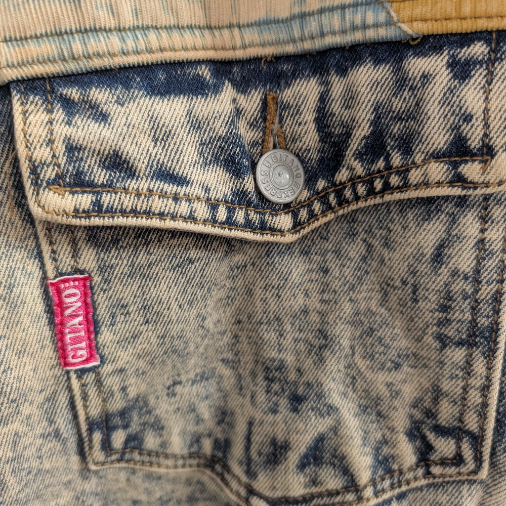 Vintage Gitano Acid Wash Denim Jacket Southwestern Pastel With Fringe Large - Picture 3 of 11
